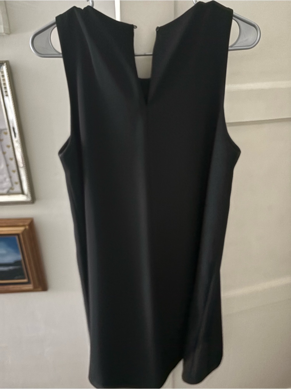 Zara Black Sleeveless V-Neck Shift Dress